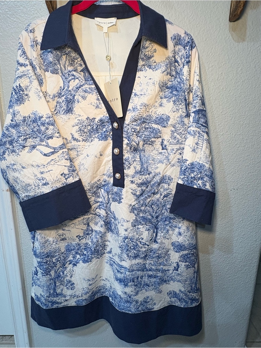 Entro Women’s EMMA TOILE DRESS - NAVY BLUE Size Medium NWT - Picture 11 of 16
